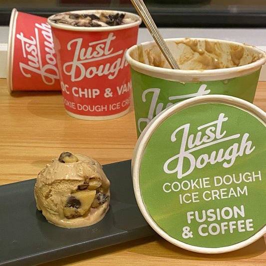 Easy Coffee Ice Cream with Cookie Dough Chunks